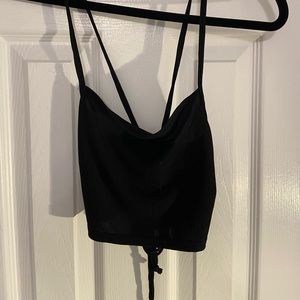 Black Tie Back Crop Top